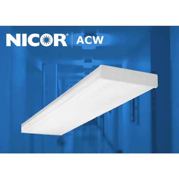 NICOR ACW 220-Watt Equivalent High-Output White Integrated LED Wraparound Ceiling  Light Fixture, 5000K ACW-20-4H-50K The Home Depot