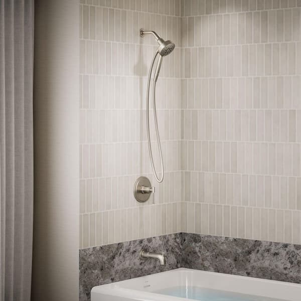 Torrington Single Handle 3-Spray Tub and Shower Faucet 1.75 GPM in. Vibrant Brushed Nickel (Valve Included)