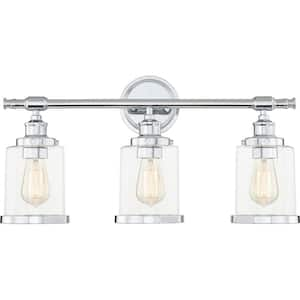 Dixie 23.5 in. 3-Light Polished Chrome Vanity Light