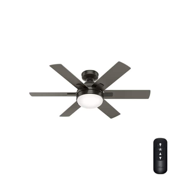 Hunter Hardaway 44 in. LED Indoor Noble Bronze Ceiling Fan with