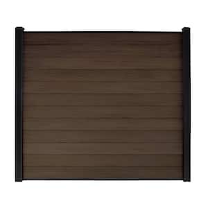 Composite Fence Series 6 ft. x 6 ft. Mocha WPC Brushed Fence Panel