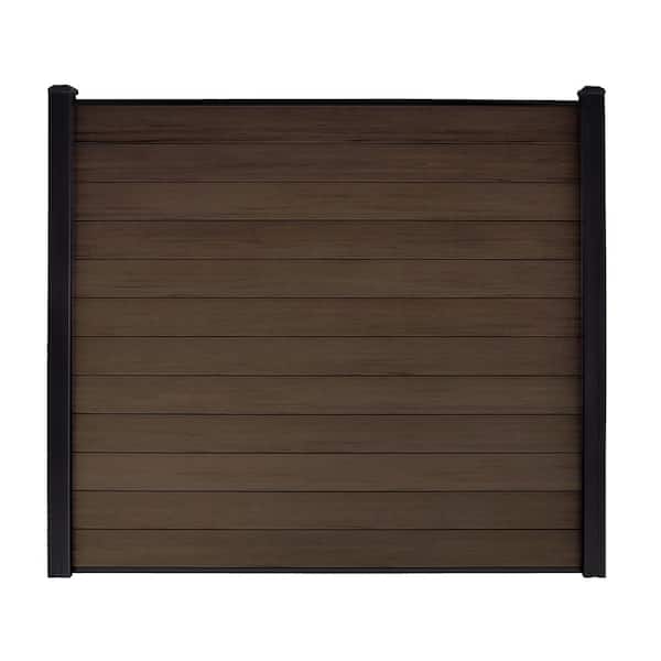 CREATIVE SURFACES Composite Fence Series 6 ft. x 6 ft. Mocha WPC Brushed Fence Panel
