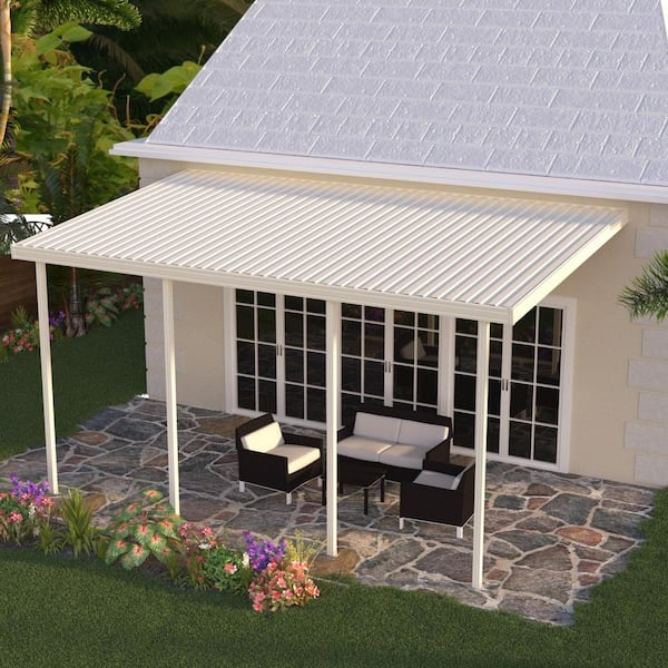Integra 22 ft. x 10 ft. Ivory Aluminum Frame Patio Cover, 4 Posts 20 lbs. Snow Load