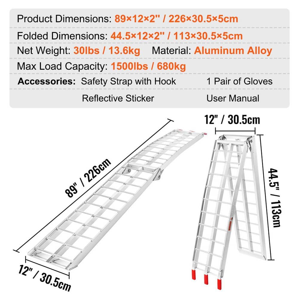 Heavy-Duty Aluminum Foldable Loading Ramps for Trucks and Trailers