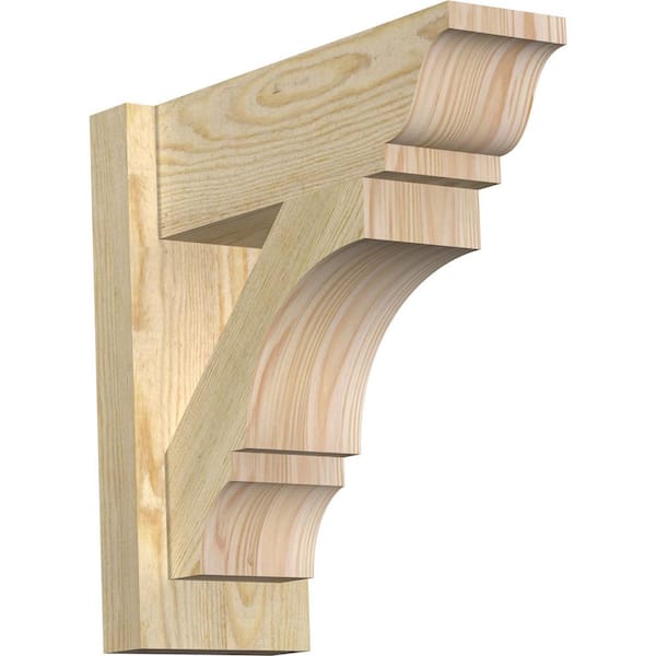 Ekena Millwork 6 in. x 16 in. x 16 in. Douglas Fir Balboa Traditional Rough Sawn Outlooker