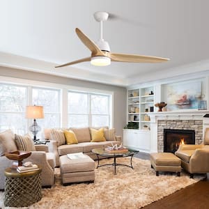 Raina 56 in. indoor Matte White Ceiling Fan with Remote Control and Dimmable LED Light