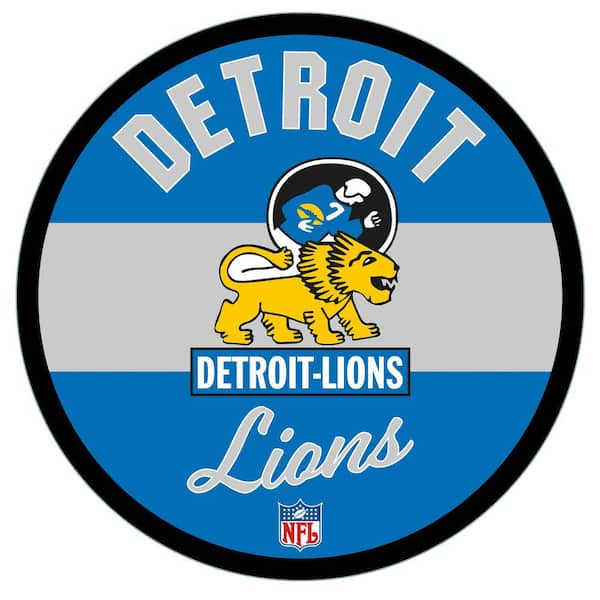 Evergreen Detroit Lions Vintage Round 23 in. Plug-in LED Lighted Sign ...