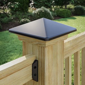 6 in. x 6 in. Victoria Black High Point Pressure Treated Wood Post Cap