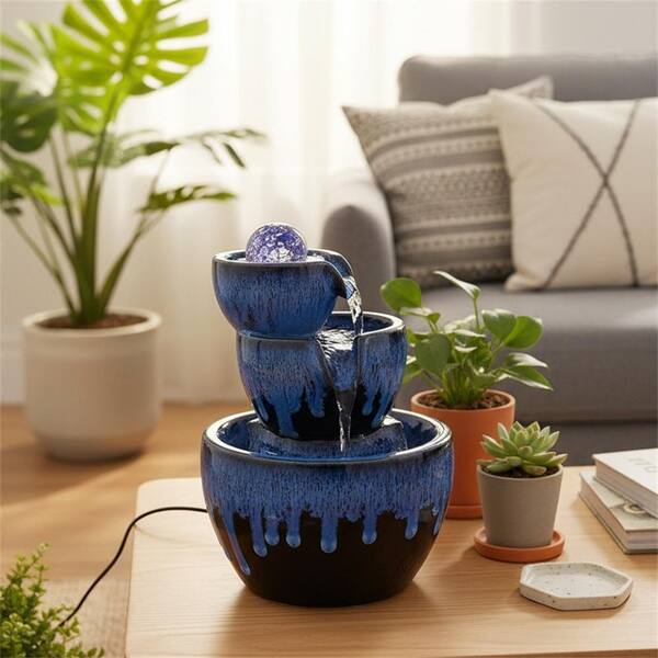 Ceramic Tabletop Waterfall Fountain YNLIN281 - The Home Depot