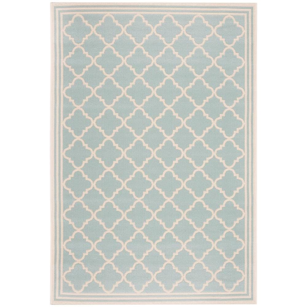 Aqua Crest 6'7" x 9'2" Easy-Care Synthetic Rectangular Rug