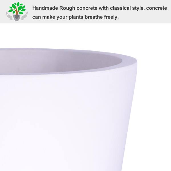 Kante 17H017W-CT Lightweight Concrete Classic Outdoor/Indoor Cylindrical Planter w/3 Wooden Legs 20.9 in Tall Pure White Kante 17H017W-CT Lightweight Concrete Classic Outdoor/Indoor Cylindrical Planter w/3 Wooden Legs 20.9 in Tall Pure White