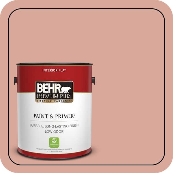 BEHR PREMIUM PLUS 1 gal. #PMD-70 Cottage Rose Flat Low Odor Interior Paint & Primer