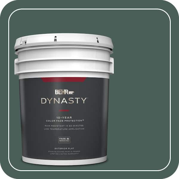 BEHR DYNASTY 5 gal. #ICC-86 New Hunter Flat Exterior Stain-Blocking Paint & Primer