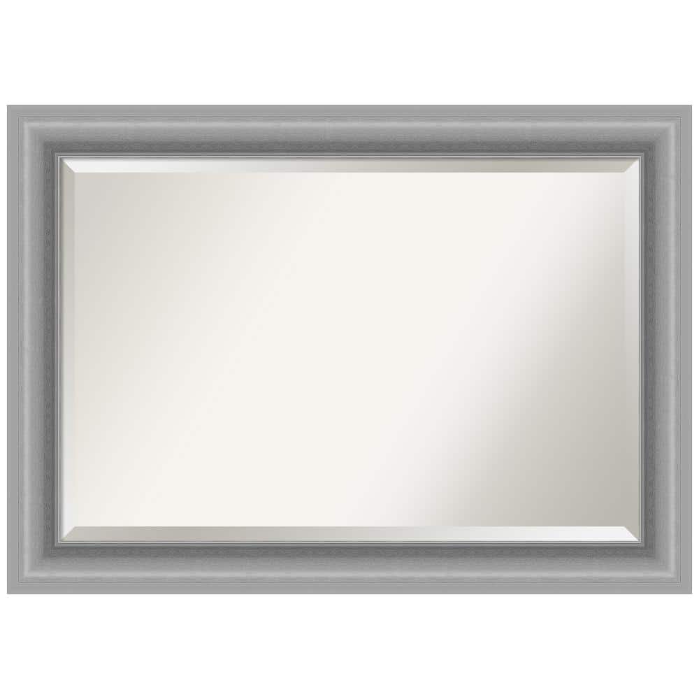 Peak Polished Silver 42x30 Rectangular Wall Mirror
