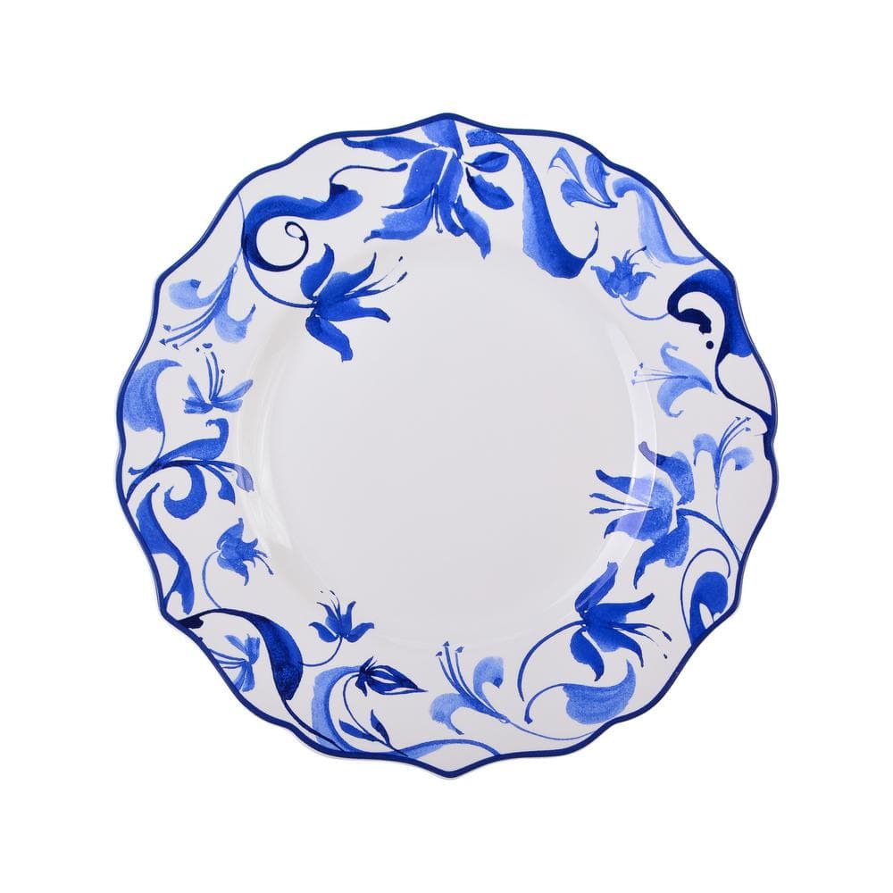 Ayla Blue and White Floral Porcelain 12-Piece Dinnerware Set