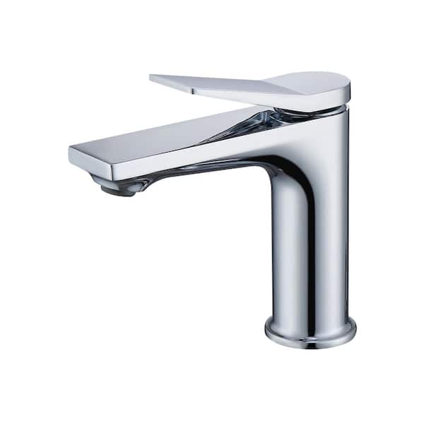Unbranded Chrome Single Handle Single Hole Bathroom Sink Faucet with Supply Hoses and Soft Aerated Flow in Chrome