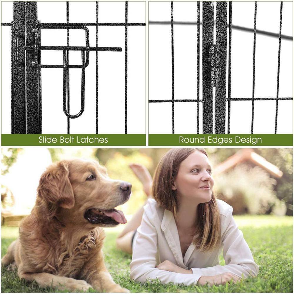 Heavy Duty Black Metal 40" Pet Playpen with Door