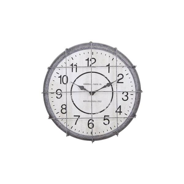 null Postal Cage 18 in. x 18 in. Round Wrought Iron Wall Clock