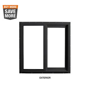 23.5 in. x 23.5 in. Select Series Horizontal Sliding Left Hand Vinyl Black Window with White Int, HPSC Glass and Screen