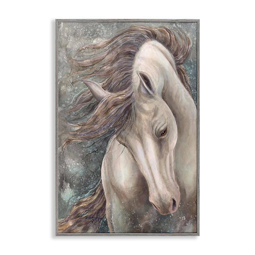 Rearing Horse with Waving Mane by Jody Bergsma Gray Framed Animal Giclee Art Print 24 in. x 16 in. price history on PriceWatchPro
