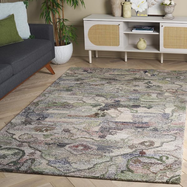 Anatolia 6 ft. x 9 ft. Gray/Green Abstract Area Rug