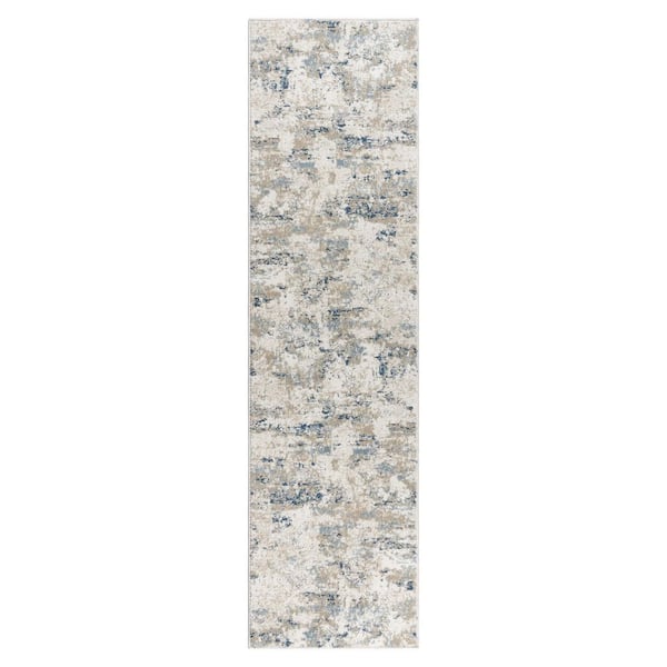 Gertmenian Ethan Tiges Beige 2 ft. x 8 ft. Abstract Indoor Runner Rug