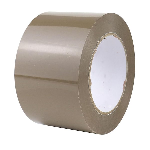 3 x 110 yds. Brown Packaging Tape Heavy Duty 2.4 mil Adhesive for Boxes Up to 120 lbs. Industrial Grade