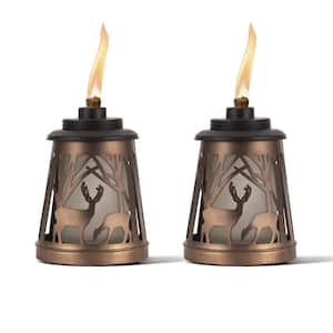 6.75 in. Woodsy Table Torch Metal Brown
