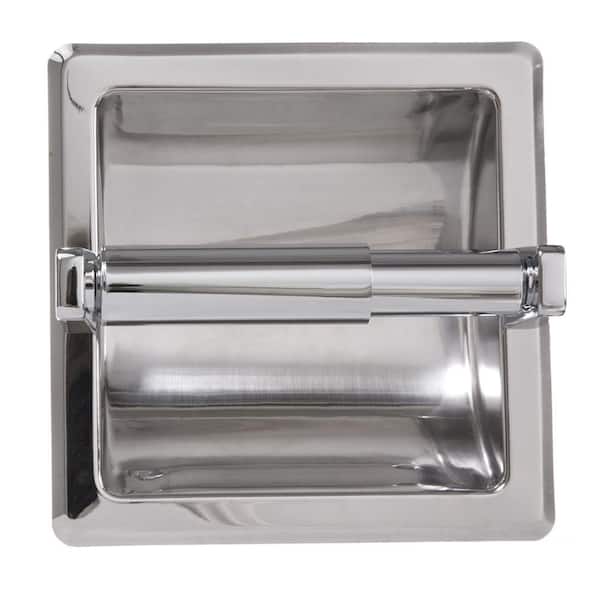 ARISTA Recessed Toilet Paper Holder with Mounting Plate in Chrome