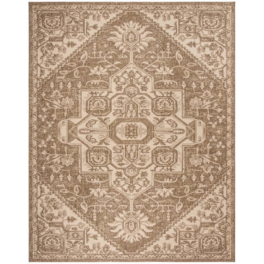 Safavieh Beach House Tressie 9 X 12 (ft) Cream/Beige Indoor/Outdoor  Floral/Botanical Bohemian/Eclectic Area Rug in the Rugs department at