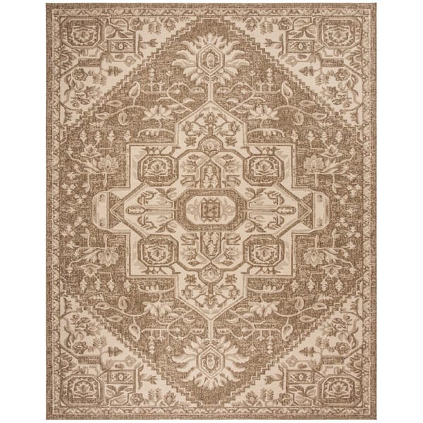 Safavieh Beach House Tressie 9 X 12 (ft) Cream/Beige Indoor/Outdoor  Floral/Botanical Bohemian/Eclectic Area Rug in the Rugs department at