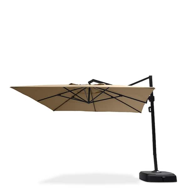 RST BRANDS Portofino Commercial 12 ft. Aluminum Cantilever Patio Umbrella in Heather Beige