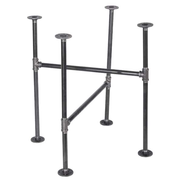 PIPE DECOR 3/4 in. x 2.4 ft. L Black Steel Pipe 30 in. H Solitaire Design Kitchen Table Kit
