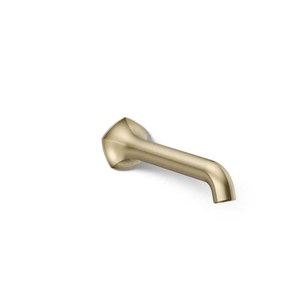 KOHLER Occasion Wall-Mount Bathroom Sink Faucet Spout With Straight Design 1.2 GPM in Vibrant French Gold