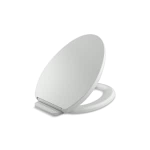 Impro Ready Latch Quiet-Close Elongated Front Toilet Seat in Ice Grey