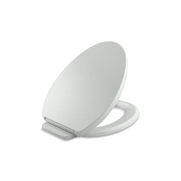 KOHLER Impro Ready Latch Quiet-Close Elongated Front Toilet Seat in Ice Grey