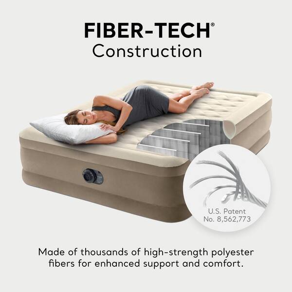 【ギフ_包装】 Dura-Beam Intex Deluxe Built with Mattress Air Queen in. 18 マットレス