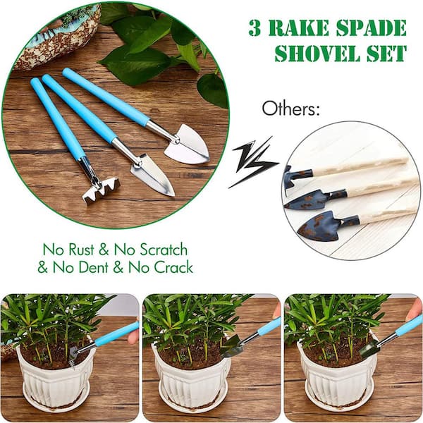 aydinids 7 pcs 1:12 miniature gardening tools fairy garden farming tools  miniature shovel shovel rake