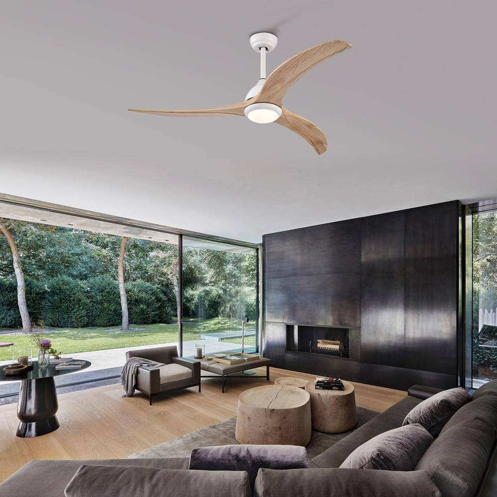 52 in. Matte White Ceiling Fan, Indoor Outdoor Ceiling Fan with Light with Remote Control, Noiseless Reversible Motor price history on PriceWatchPro