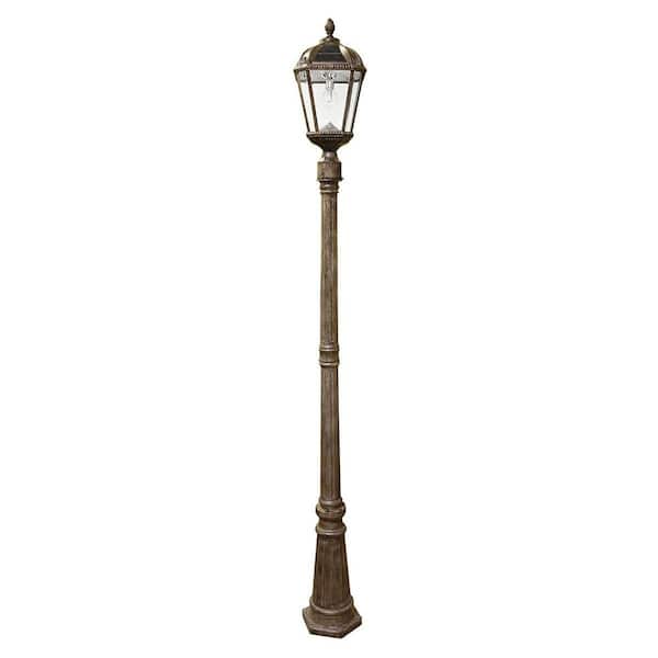 Royal Bulb Series 1-Light Bronze Aluminum Solar Outdoor Weather Resistance Post Light with 150 Lumen LED Bulb Included