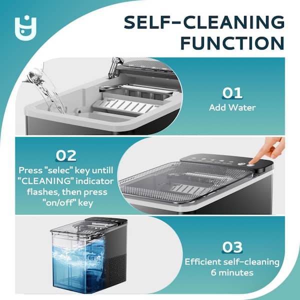 9 in. 26.5lb./24H Bullet Ice Countertop Portable Ice Maker in