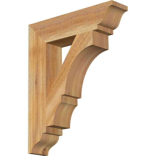 Ekena Millwork 4 in. x 22 in. x 18 in. Western Red Cedar Balboa Traditional Rough Sawn Bracket