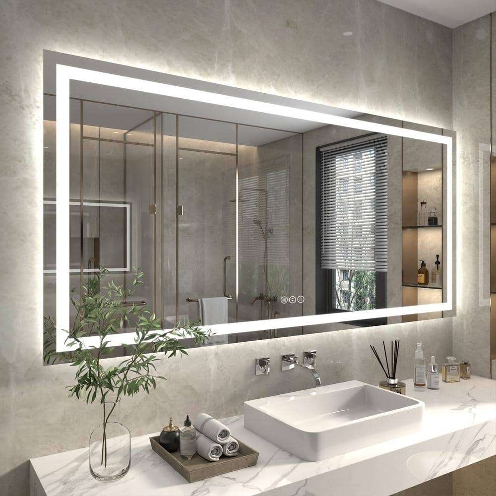 ExBrite 84 in. W x 40 in. H Oversized Rectangular Frameless AntiFog