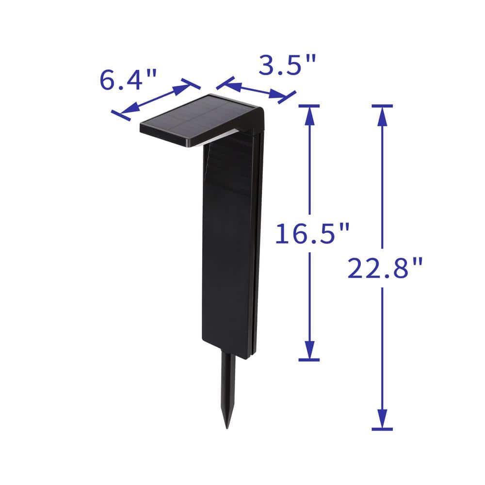 16.5" Black Solar LED Pathway Lights with Dusk to Dawn