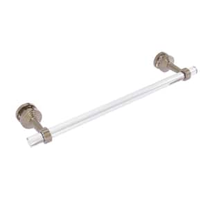 Pacific Beach 18 in. Shower Door Towel Bar with Groovy Accents in Antique Pewter