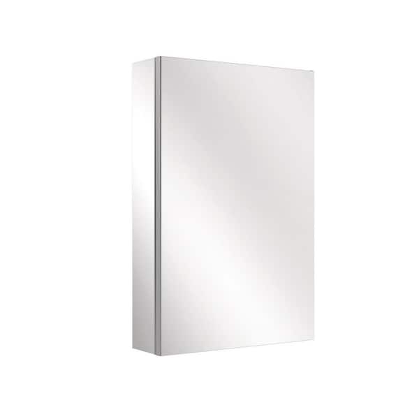16 in. W x 24 in. H Rectangular Aluminum Right Bathroom Medicine Cabinet with Mirror Frameless Mirrored Storage Cabinet