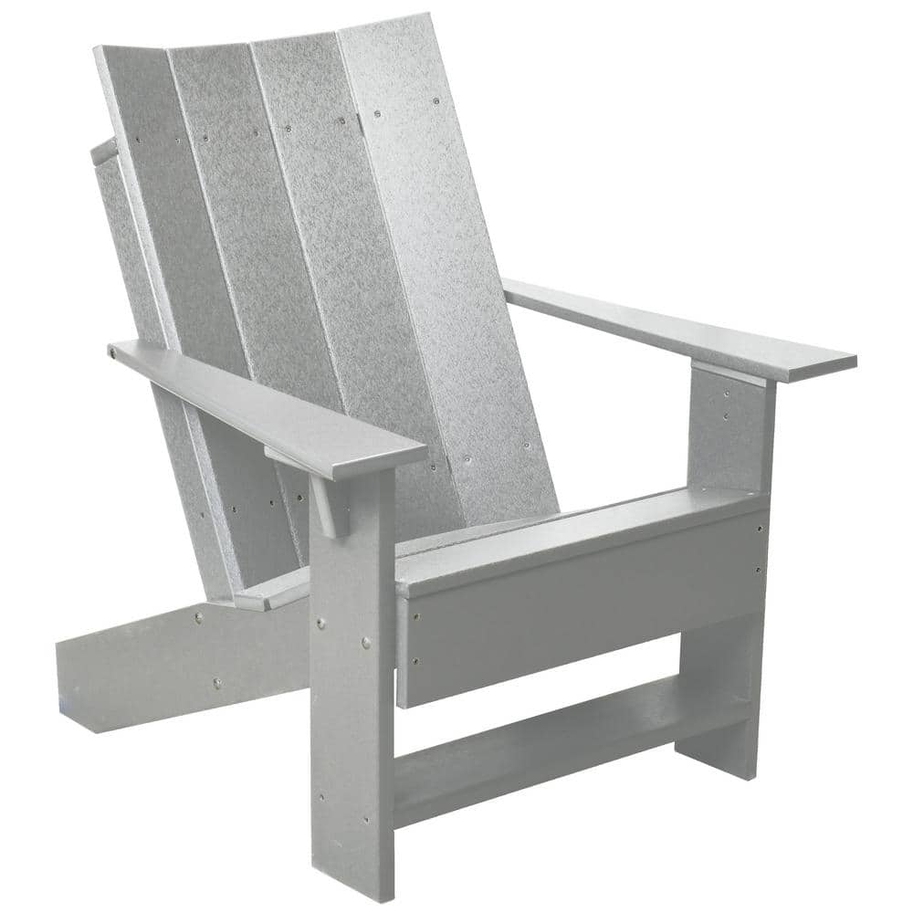 WILDRIDGE Contemporary Light Gray Plastic Outdoor Adirondack Chair LCC   Plastic Adirondack Chairs Lcc 314 Lg 64 1000 