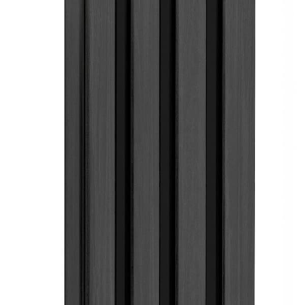 6.3 in. x 90.6 in. x 1 in. Waterproof Composite Siding Panel in Black Exterior Wall Cladding (5-Piece)