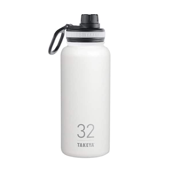 Takeya 32 Oz. Originals Insulated Stainless Steel Bottle with Spout Lid in White