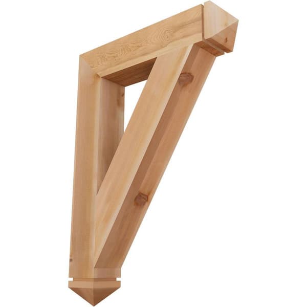 Ekena Millwork 5-1/2 in. x 44 in. x 32 in. Western Red Cedar Traditional Arts and Crafts Smooth Bracket